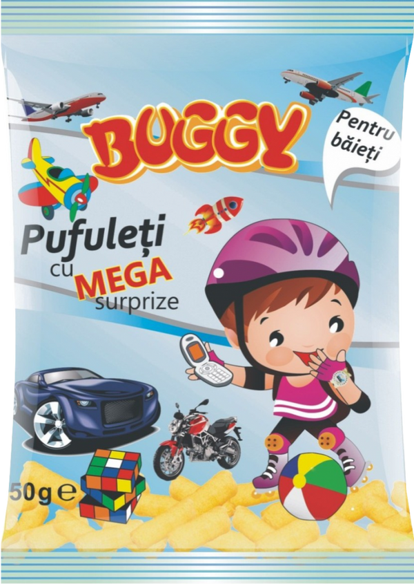 BUGGY PUFULETI MEGASURPRIZE BAIETI 50GR (14BUCATI/BAX)