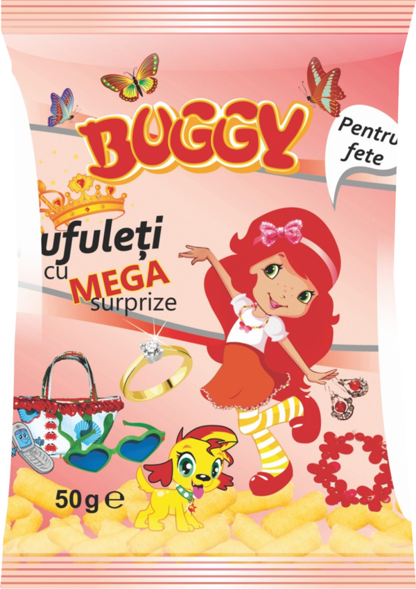 BUGGY PUFULETI MEGASURPRIZE FETE 50GR (14BUCATI/BAX)